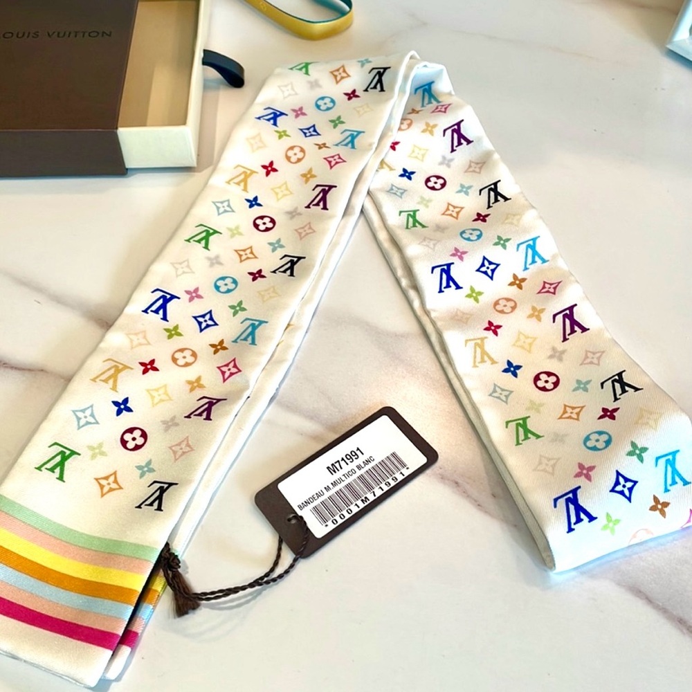 NWT 🌹Ltd Edition Louis Vuitton SILK Takashi Murakami Bandeau Twilly - Picture 2 of 12